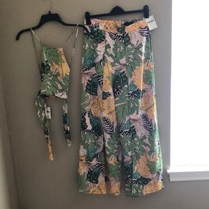 2 piece Floral Set -Pink/Green/Yellow